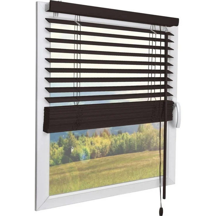 Sol Royal Jalousie Holzjalousie SolDecor JH3 Jalousie aus Holz in, 40x130cm, Dunkelbraun, Tür- und Fensterjalousie Holz Blickschutz 3,5 cm breite Lamellen – Bild 1