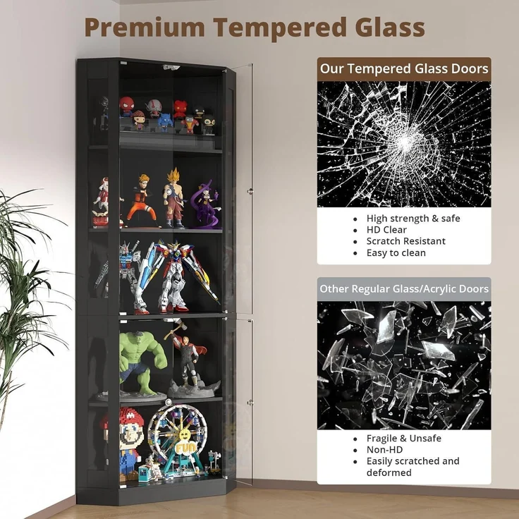 Eckvitrine mit gehartetem Glas LED Beleuchtung und – Bild 3