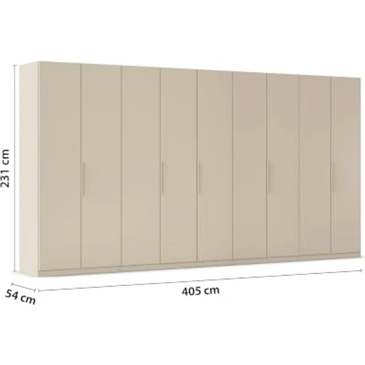 Rauch Möbel MYLORA, Kleiderschrank, Farbe Beige, Breite 405 cm | Schrank mit patentiertem Schnellmontagesystem, 9-türig, Zubehör Premium, für Schlafzimmer, Ankleidezimmer, Garderobe – Bild 3