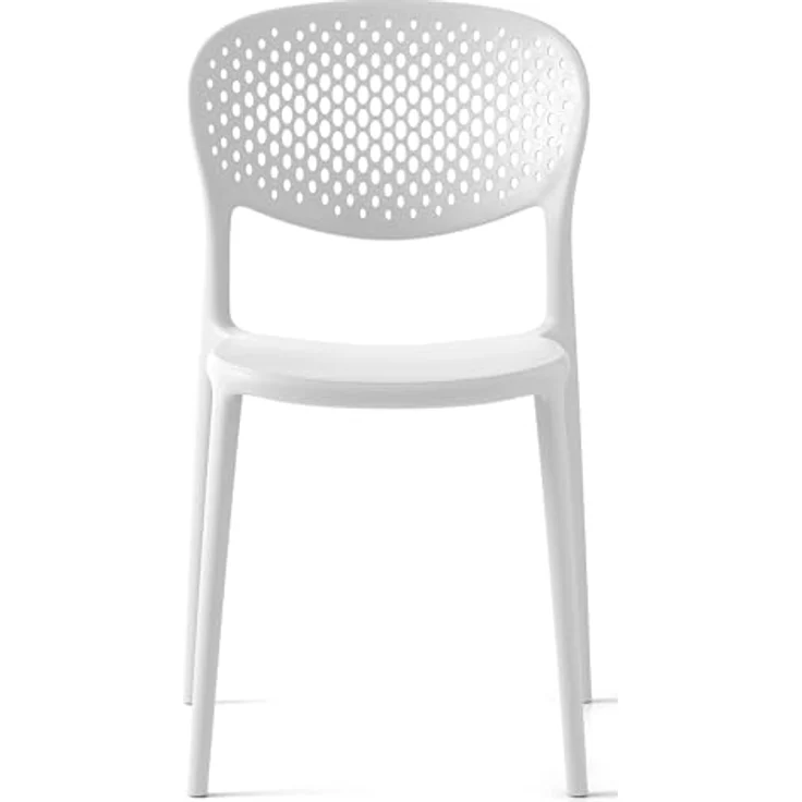 Connubia, 2 Stühle Abby mit gelochter Rückenlehne, aus recyceltem Polypropylen, 100% weiß, optisch-matt – Bild 3