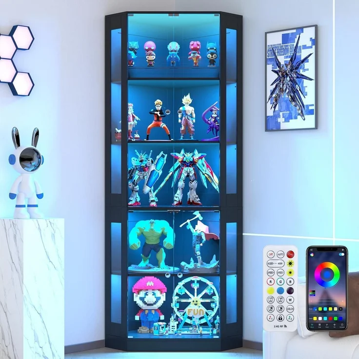 Eckvitrine mit gehartetem Glas LED Beleuchtung und – Bild 1
