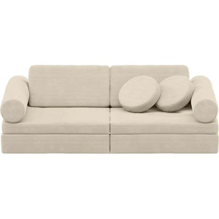 Bellabino 'Nile' Spielsofa mit Kissen und Armlehnen, 8-tlg, Cord, beige, faltbare Kindercouch, abnehmbarer & waschbarer Bezug, Kindersofa aus Schaumstoff – Bild 12