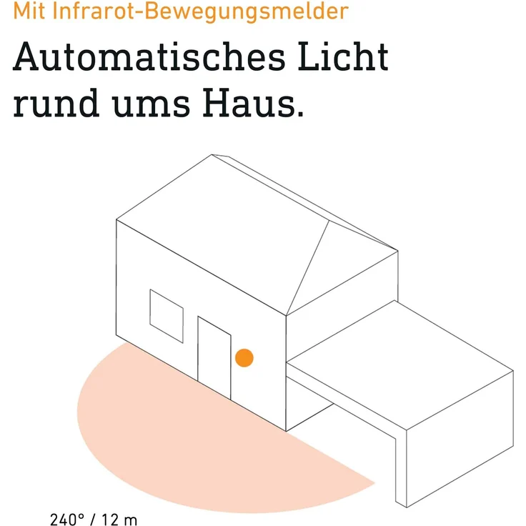 Steinel Sensor-Außenleuchte L 115 S anthrazit, 240°-Bewegungsmelder, 12 m Reichweite, Kugelleuchte E27, Grundlicht, Softlichtstart – Bild 5