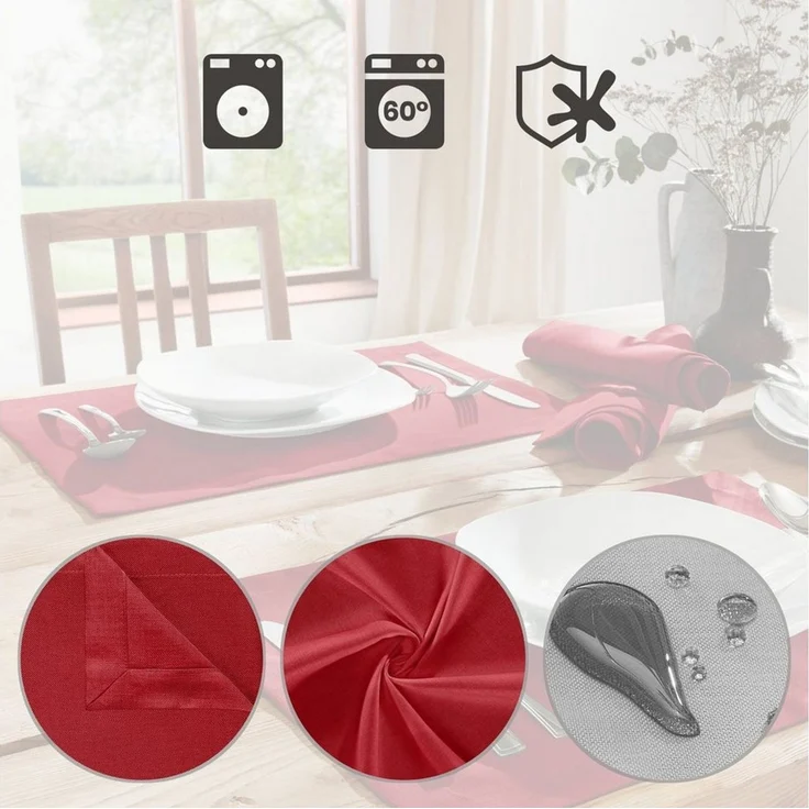 Erwin Müller Platzset Tischset "Madrid" 2er-Pack, fleckabweisend Uni – Bild 3