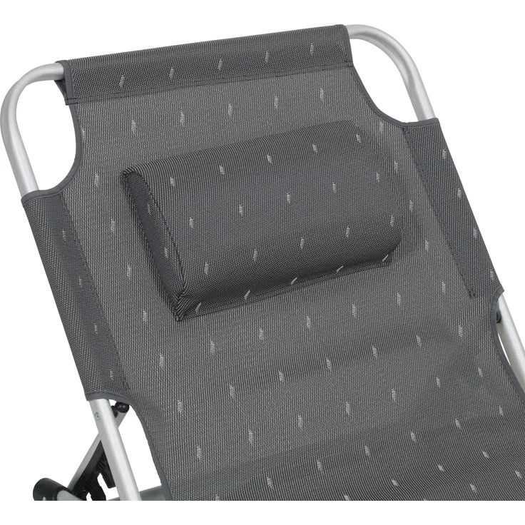 greemotion XXL Liege Lucca, klappbar, 5-fach verstellbare Rückenlehne, ergonomisch, Aluminium, wetterfest, leicht, Textilene, grau – Bild 3