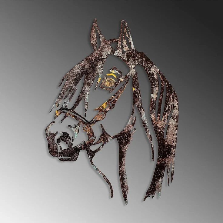 Wallity 'Horse - 2' Dekoratives Wandaccessoire aus Metall, Mehrfarbig, 53 x 38 cm – Bild 5