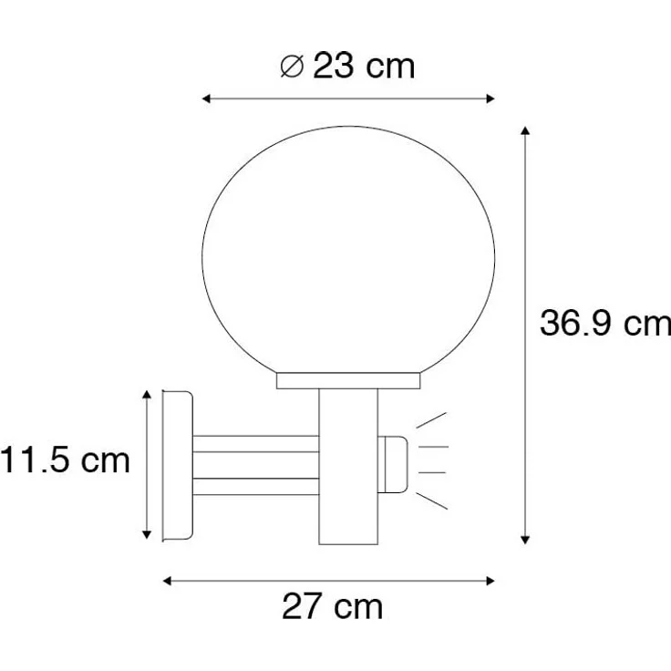 Qazqa Außen-Wandleuchte Sfera, ohne Leuchtmittel, E27, Schwarz, Modern, Kunststoff, 1-flammig – Bild 3