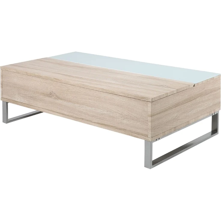 Selsey 'Kostrena' Couchtisch mit Glaseinsatz, Sonoma Eiche, ca. 35 x 60 x 110 cm – Bild 5