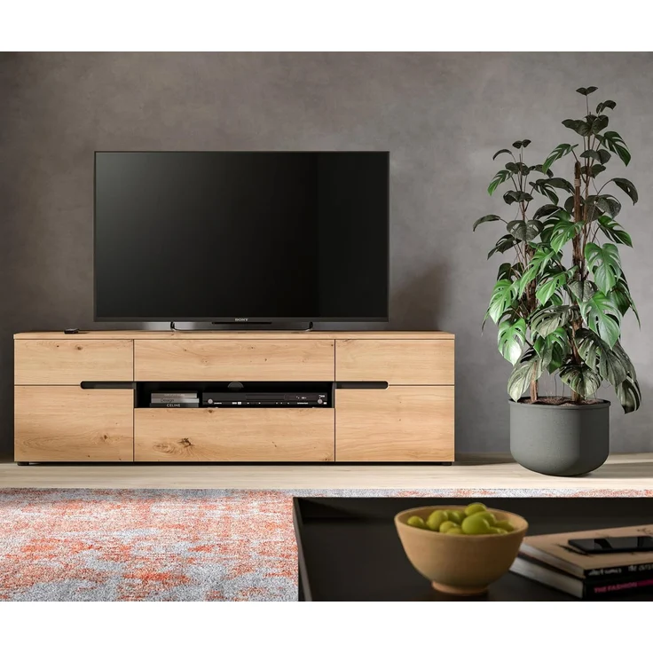 TV Lowboard (B/H/T: 55x184x44 cm) in Artisan Nachbildung – Bild 6