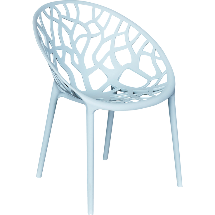 VOMO Stapelstuhl, Struckturdesign in Blau, Gestell: Polypropylen-Kunststoff