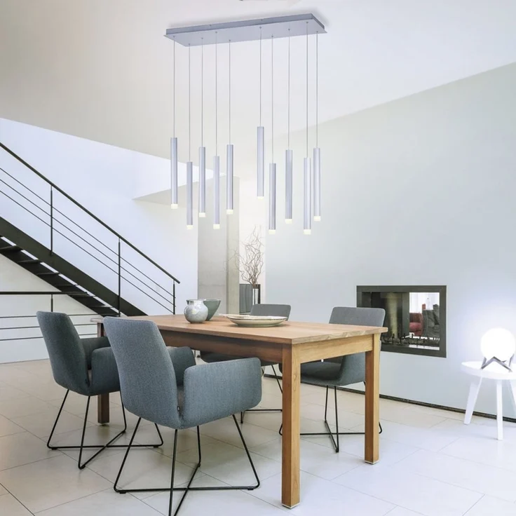 JUST LIGHT 15206-95 BRUNO LED Pendelleuchte 10-flammig alu silber 3000K – Bild 3