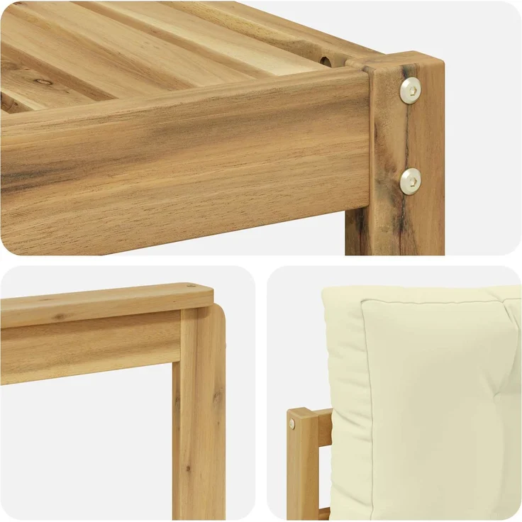 vidaXL Outdoor-Sofagarnitur 8 stk. 8-Sitzer Weiß und Creme 3386854 – Bild 6