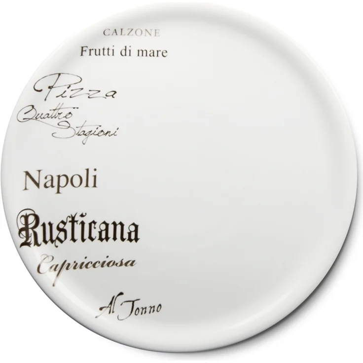 CreaTable - EUROPA GUSTOSO - Pizzateller 30,5 cm aus Porzellan mit Schriftdekor – Bild 1