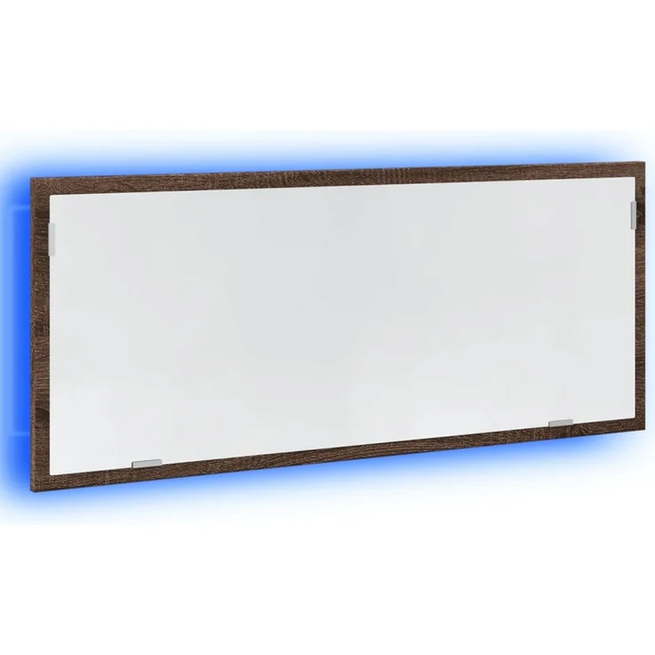 vidaXL LED-Badspiegel Braun Eichen-Optik 100x8,5x37 cm Holzwerkstoff 856274 – Bild 2