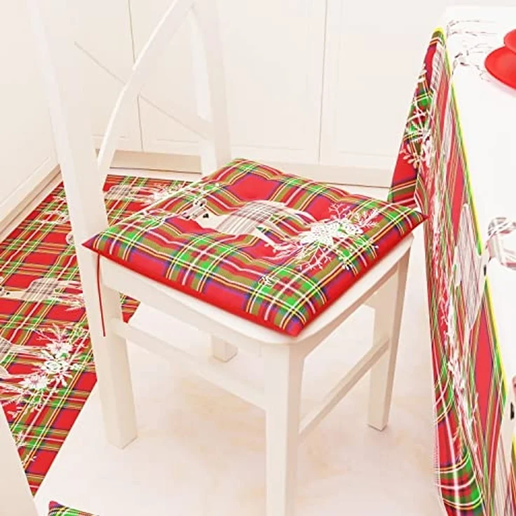 PETTI Artigiani Italiani - Tischdecke für Weihnachten, schmutzabweisend, rechteckig, für Weihnachten, Küche, Design Rentier, Beige X6 Sitzer (140x180 cm), 100% Made in Italy – Bild 5