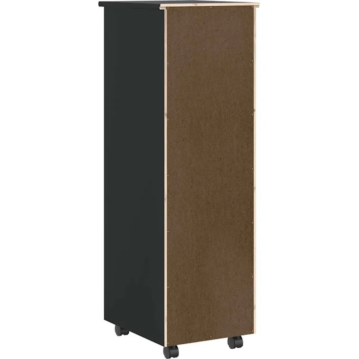 vidaXL Rollschrank mit Schubladen MOSS Schwarz Massivholz Kiefer 4015786 – Bild 5