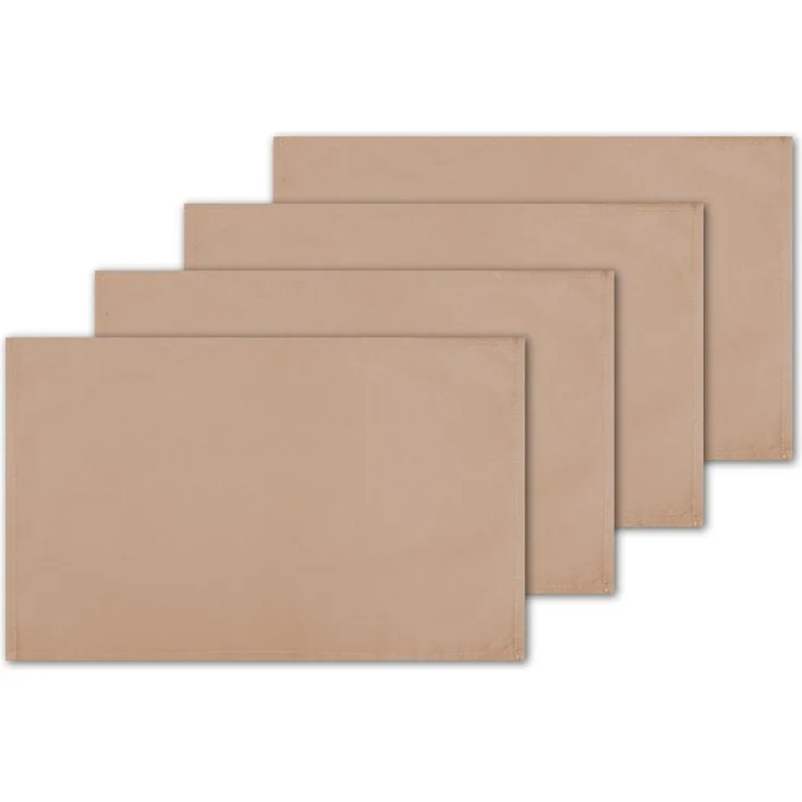 4er Set Tischsets Platzset Tischuntersetzer Platzdeckchen Tischdeko Tischmatte Essensunterlage Maße 30x45 cm, Farbe: sandgrau - beigegrau