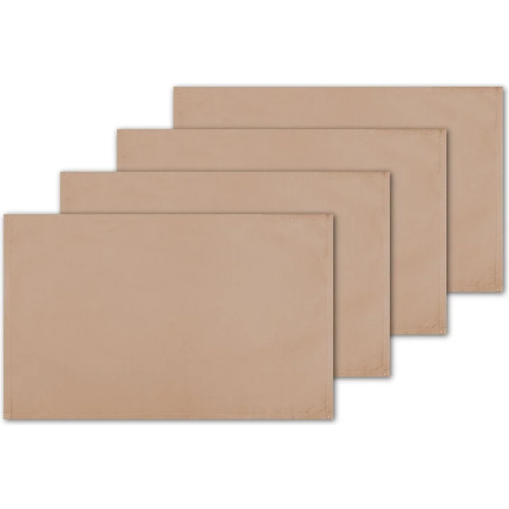 4er Set Tischsets Platzset Tischuntersetzer Platzdeckchen Tischdeko Tischmatte Essensunterlage Maße 30x45 cm, Farbe: sandgrau - beigegrau – Bild 1