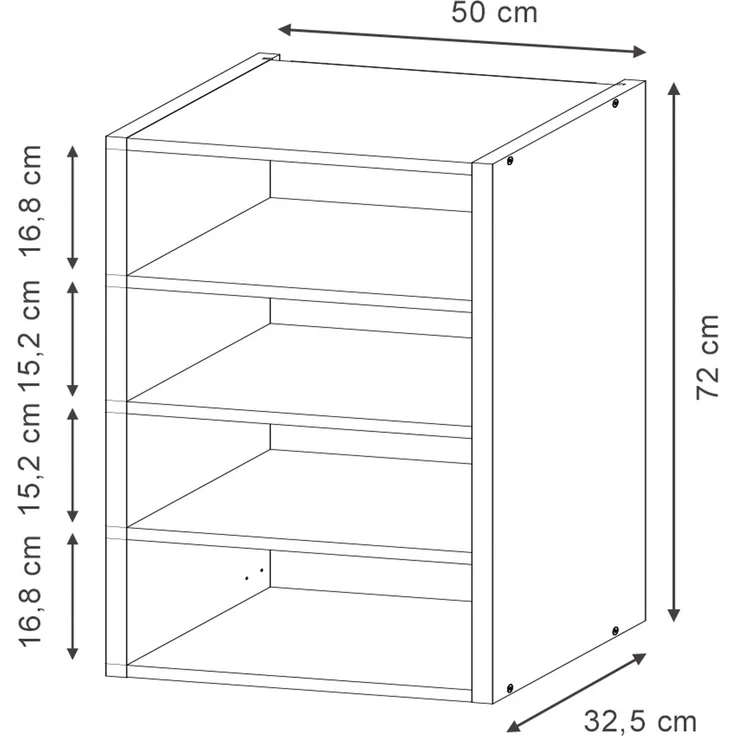 Hängeschrank Fame-Line Weiß/Weiß 50 cm Vicco – Bild 2
