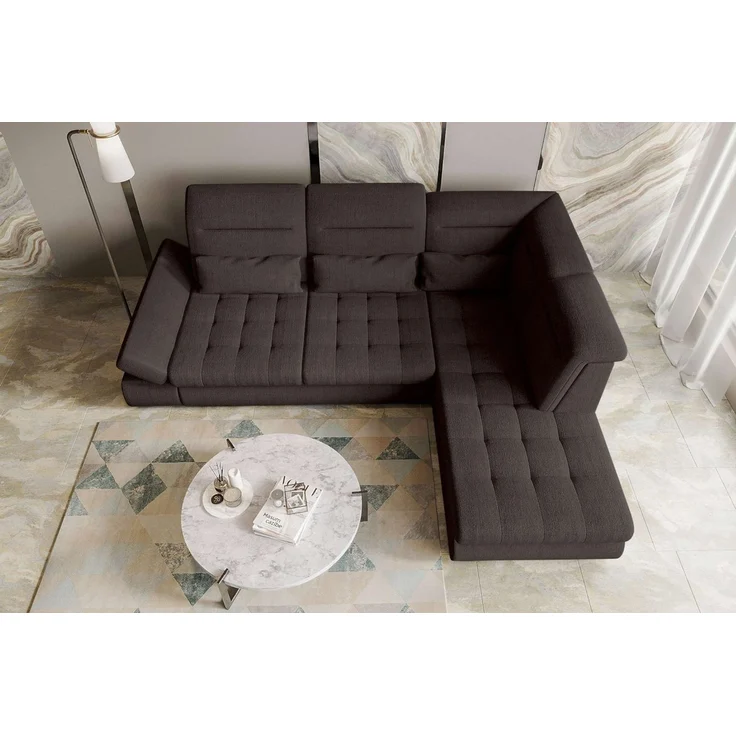 99rooms Ecksofa Toscana, Sofa L-Form, Eckcouch, Bettfunktion, Rundumbezug aus gepolstertem Velours VOGUE – Bild 3