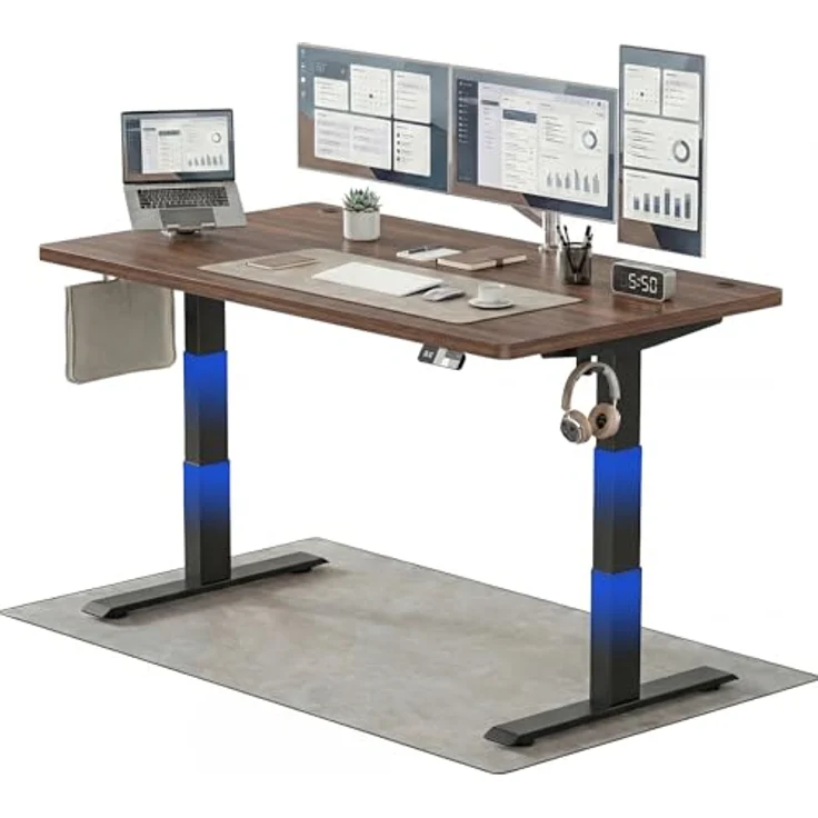 Devoko Höhenverstellbarer Schreibtisch 160x80 cm elektrisch, Höhenverstellung 63-128 cm mit Smart Control, 125 kg Tragkraft, für gesundes Arbeiten – Bild 2