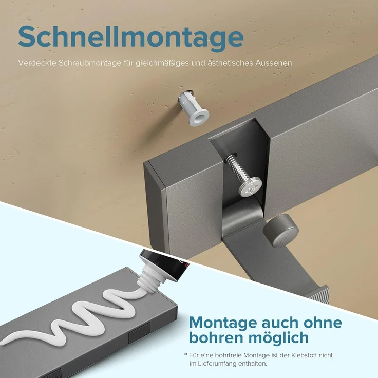 doporro Wandgarderobe Garderobenhaken Wandhaken Garderobenleiste aus Alu mit 4/6 Haken – Bild 6