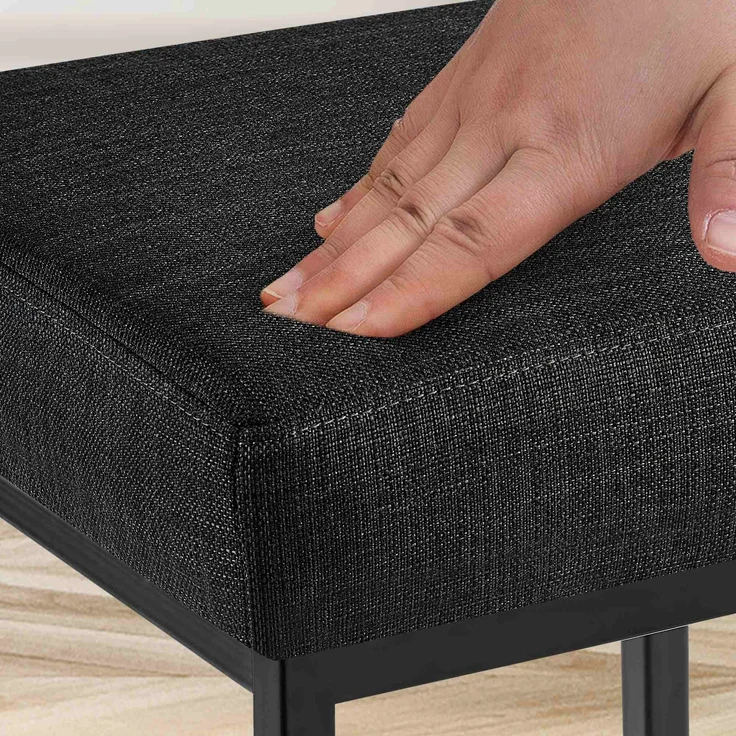 Barhocker BIDAN - Stoff Dunkelgrau 37x37x83 cm | Barstuhl Mit Lehne Tresenhocker Tresenstuhl Kneipenhocker Kneipenstuhl – Bild 7