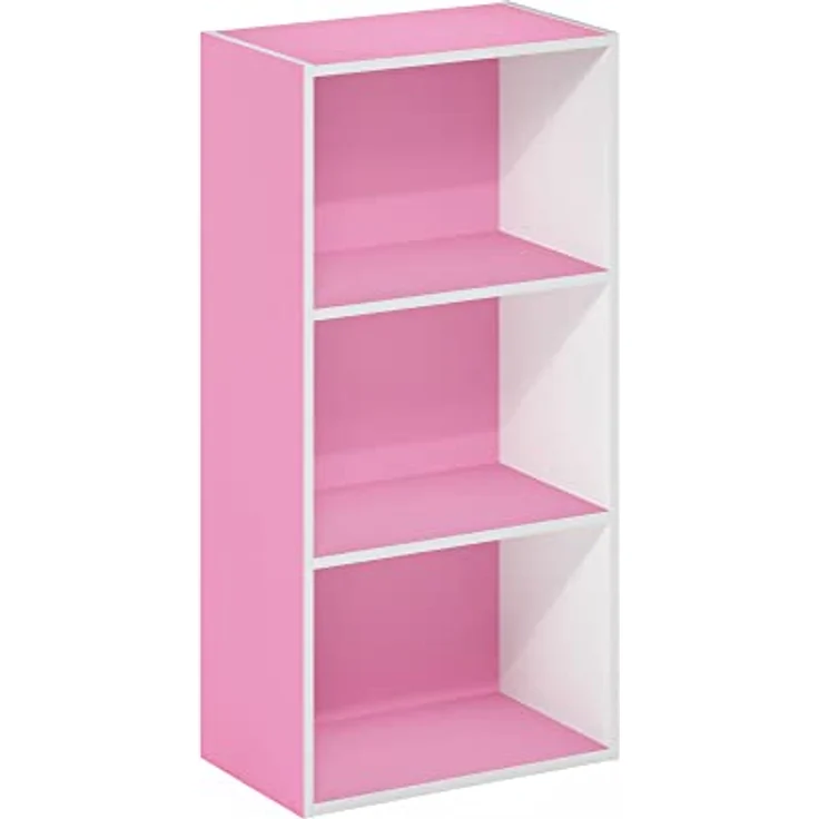 Furinno Luder 3-stufiges Bücherregal mit offenem Regal, Rosa/Weiß – Bild 6