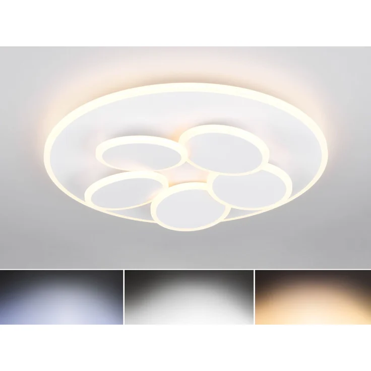 Trio Leuchten LED Deckenleuchte Mandela 35W, warmweiß-kaltweiß, weiß – Bild 3