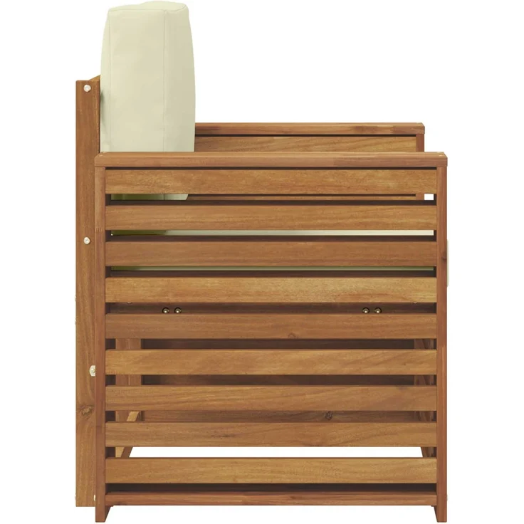 vidaXL Outdoor-Sofagarnitur Natur und Creme Massivholz Akazie 3436360 – Bild 4