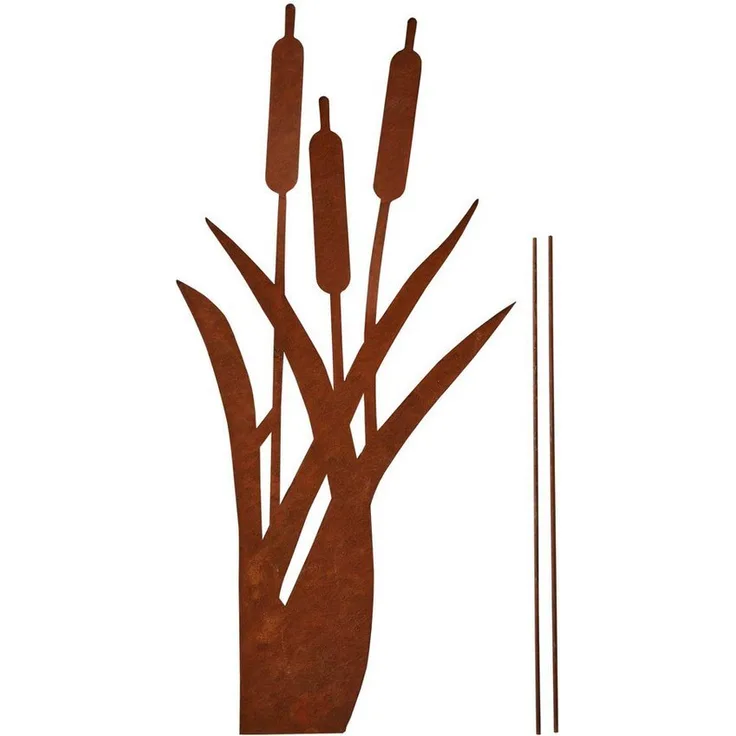 UNUS GARDEN Gartenstecker Schilfgräser Metall Rostoptik dekorative Beetstecker für Garten Balkon (1-St, Schilfgräser Beetstecker Metall Rostoptik dekorative Deko für Garten)