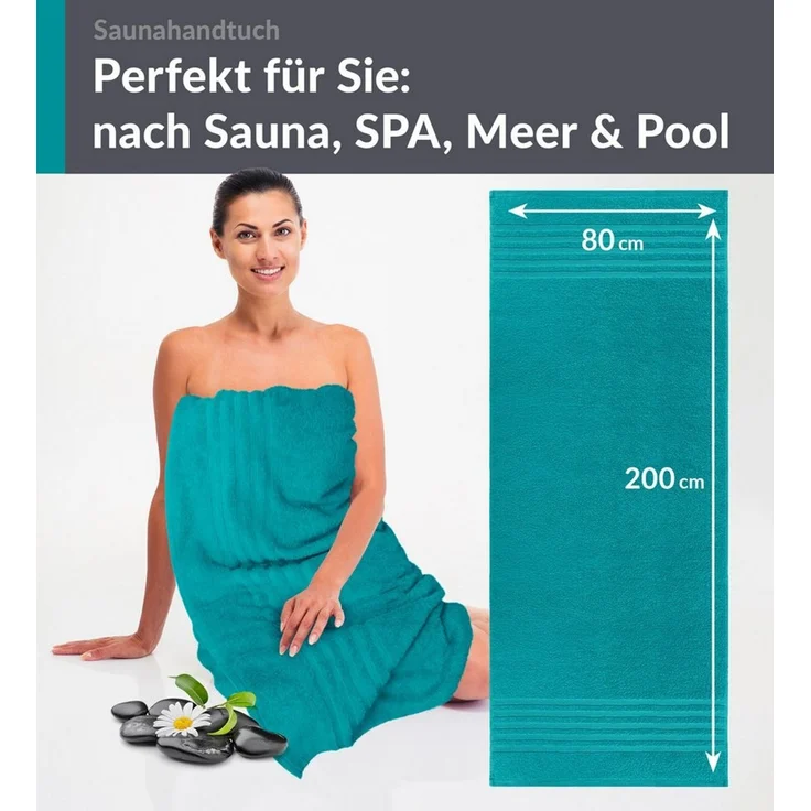 Lashuma Saunatuch XXL Handtuch London, Frottee (1-St), großes Badetuch Damen & Badehandtuch Herren 80x200 - Saunahandtuch – Bild 3