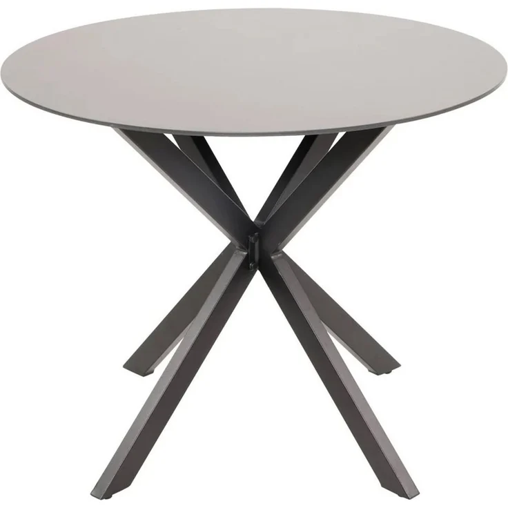 Lesli Living Gartentisch Tafel Kaffeetisch Tisch rund ø90x73 cm Aluminium Glas – Bild 1