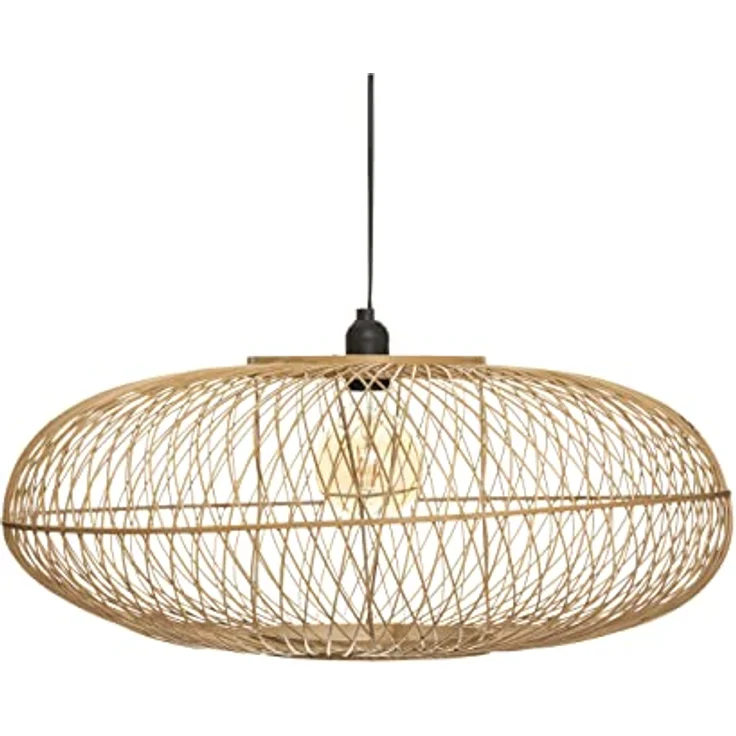 ATMOSPHERA Loren Bambus Pendelleuchte D60 cm, durchbrochener Lampenschirm aus naturbelassenem Bambus, höhenverstellbar, E27 Max 40W – Bild 4