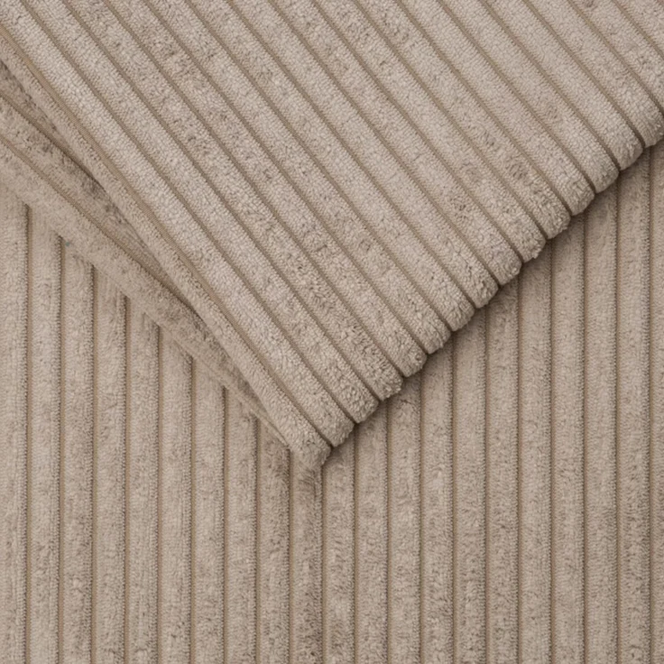 Ohrensessel mit Hocker, Taschenfederkern, Landhausstil Lesesessel, Cord in Taupe – Bild 6