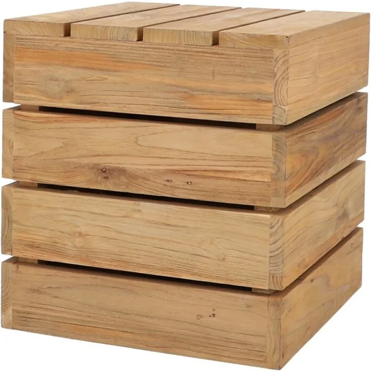 Beistelltisch Move aus recyceltem Teakholz, 43 cm