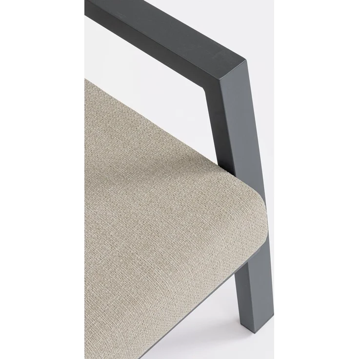 Gartenecksofa Oinimola - Aluminium Anthrazit, Olefin-Stoff Taupe – Bild 7