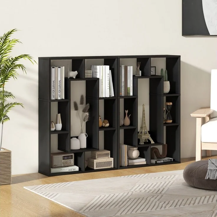 COSTWAY Bücherregal, Standregal mit 7 Fächern & Kippschutz, 60x20x90cm – Bild 2