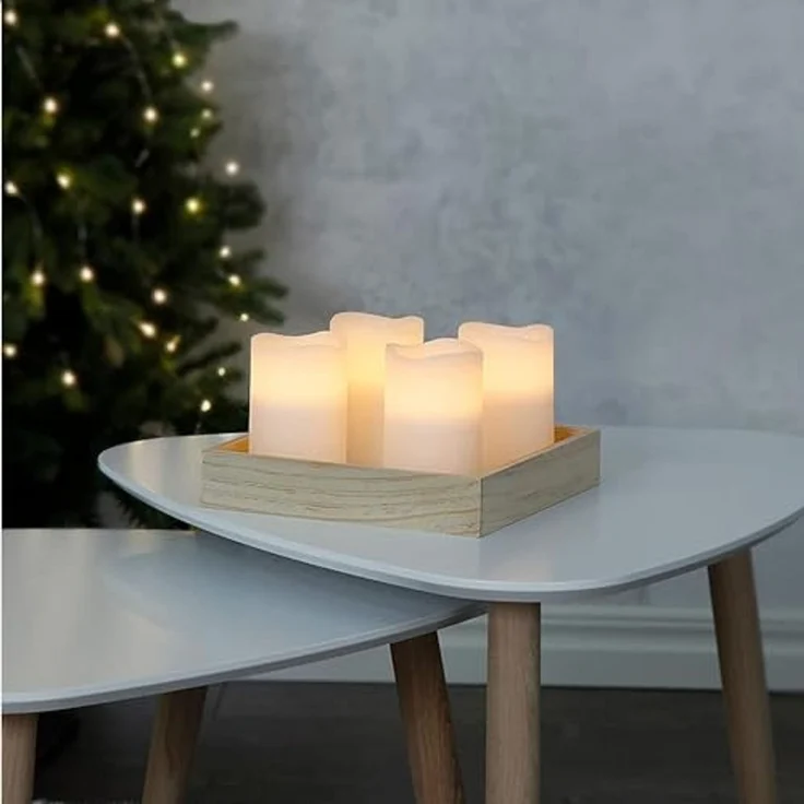 LED-Wachskerzen "May", 4er Set, weiss – Bild 4