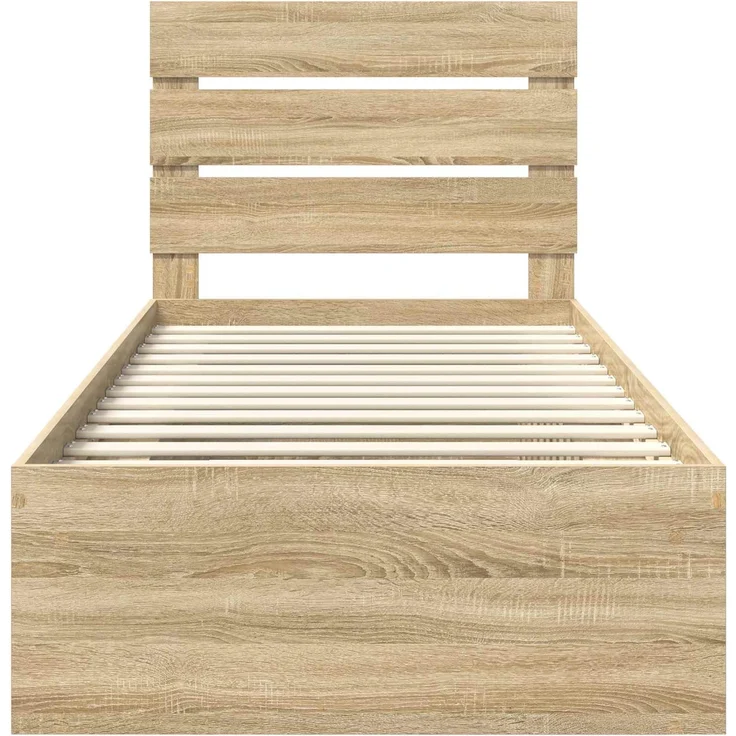 vidaXL Bettrahmen Sonoma-Eiche 90 x 200 cm Massives Kiefernholz 3411786 – Bild 6