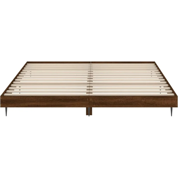 Doppelbett, Bettgestell Modernen ohne Matratze Braun Eichen-Optik 200x200 cm d1936e – Bild 6