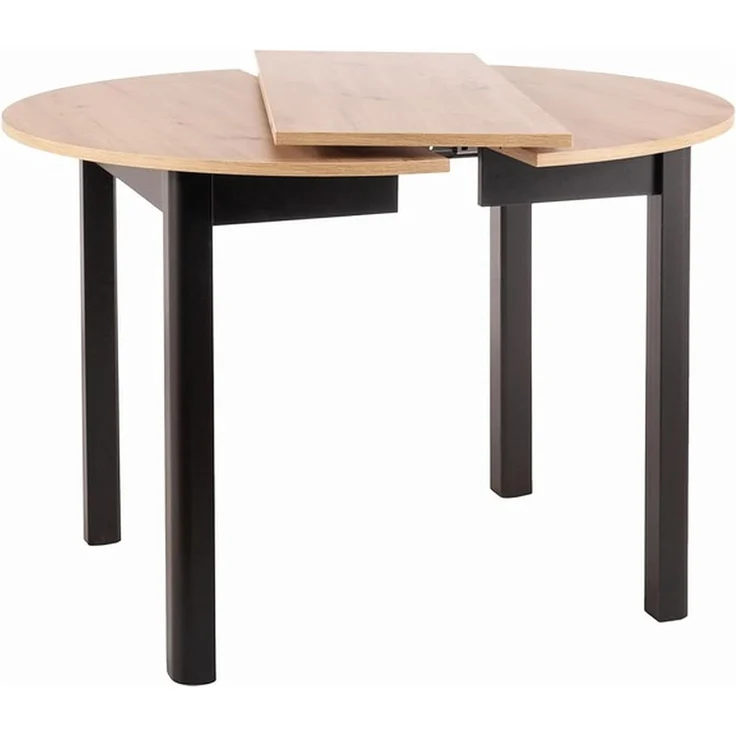 designimpex Esstisch Design GS-222 Eiche Artisan - Schwarz matt rund ausziehbar – Bild 5