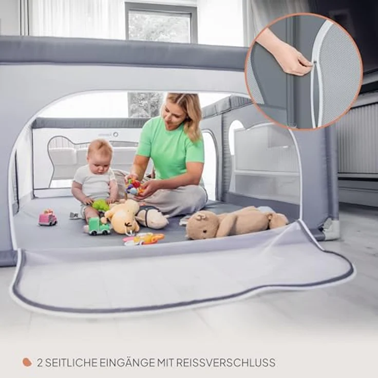 lionelo Laufgitter WILLOW XL oder WILLOW (Set), sehr große Spielfläche, 2 abschließbare Seiteneingänge – Bild 7