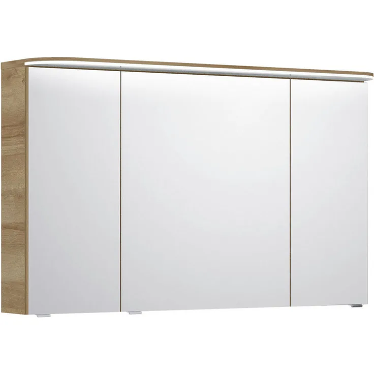 Pelipal Spiegelschrank Balto, Eiche, Metall, 6 Fächer, 120x72.3x17 cm, Made in Germany