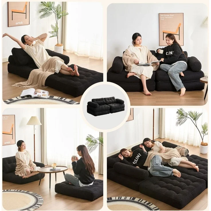LITBIRD Schlafsofa faltbar, 4-in-1 Multifunktionssofa, Sitzsack-Sofa, Relaxsessel, 1 Teile, Spielsofa & Gästebett für kleine Räume – Bild 3