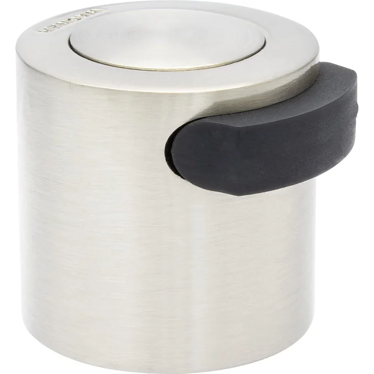 WAGNER Bodentürstopper SCREW - Durchmesser Ø 35 x 40 x 35 mm, Zinkdruckguss in Edelstahl-Optik, Puffer thermoplastischer Kautschuk, schwarz, zum Schrauben inkl. Montagematerial - 15514511