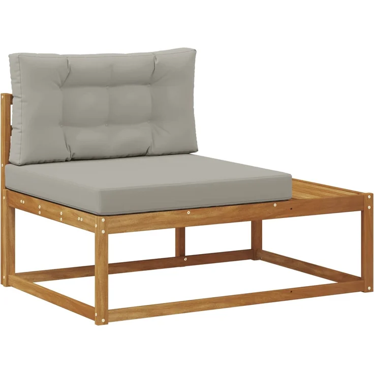vidaXL Outdoor-Sofagarnitur Natur und Hellgrau Massivholz Akazie 3368124 – Bild 4
