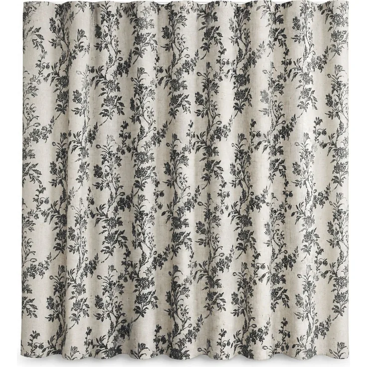Wasserdichter Duschvorhang mit Blumenmuster Beige-Schwarz, 120x180 cm