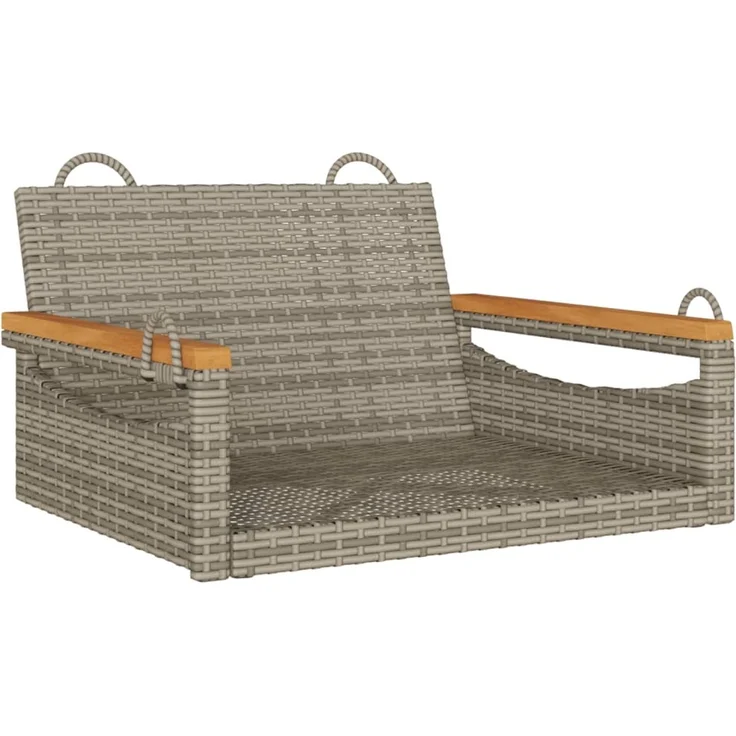 vidaXL Hängesessel Grau 63x62x40 cm Poly Rattan 368162 – Bild 2