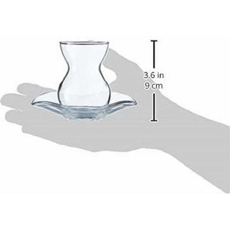 Pasabahce Teegläser Set Cay Bardagi 6x Teeglas + 6x UntertasseTeeglas transparent – Bild 3